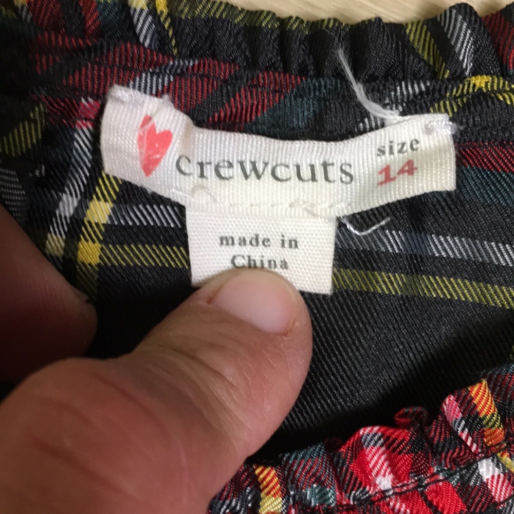 Crewcuts J. Crew Holiday Plaid Sleeveless Top Girl’s size 14 - Picture 2 of 7